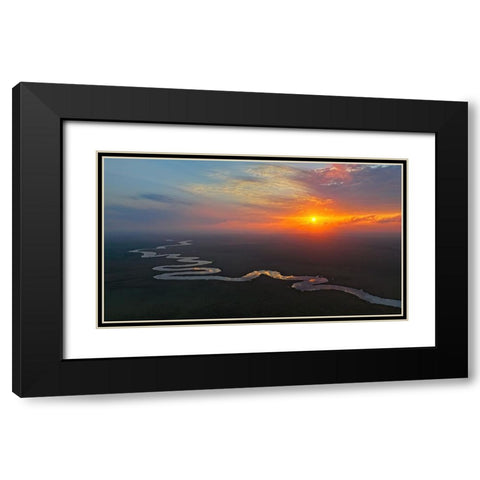 RIVer Side Symphony Black Modern Wood Framed Art Print with Double Matting by Yu, Liyun