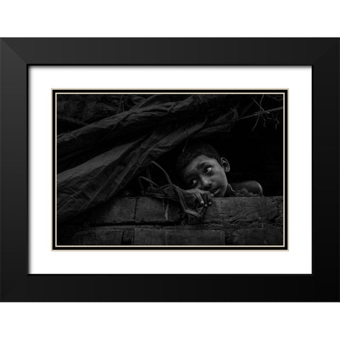 Their Untold Stories Black Modern Wood Framed Art Print with Double Matting by Biswas, Kuntal