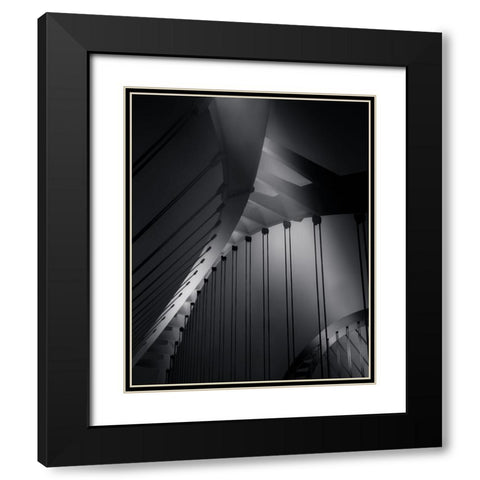 Bridges Black Modern Wood Framed Art Print with Double Matting by Azevedo, Olavo