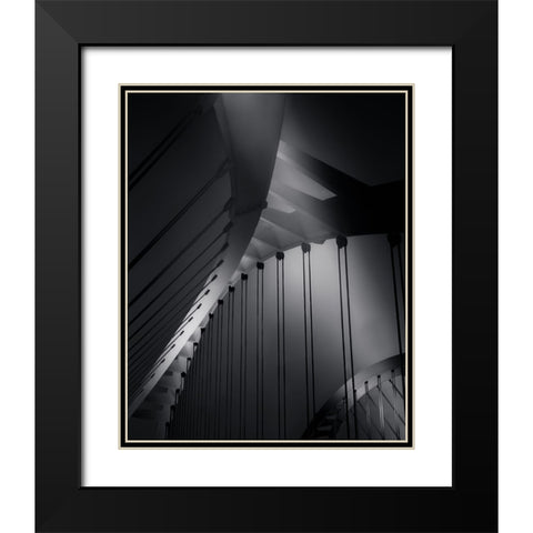 Bridges Black Modern Wood Framed Art Print with Double Matting by Azevedo, Olavo