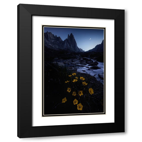 The Night Is Deep And People Are Awake Black Modern Wood Framed Art Print with Double Matting by Cui, Yuan