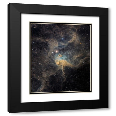 Spider Nebula Black Modern Wood Framed Art Print with Double Matting by Chander, Vikas