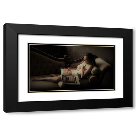 TstutÂ™TÂTa Titctu Black Modern Wood Framed Art Print with Double Matting by Gil, Yoram