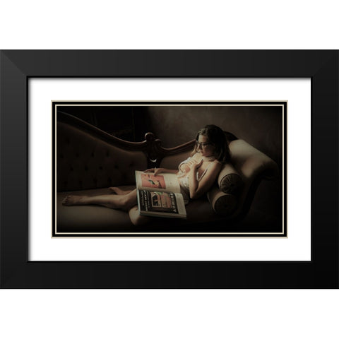 TstutÂ™TÂTa Titctu Black Modern Wood Framed Art Print with Double Matting by Gil, Yoram