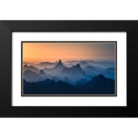 Suspended Animation Black Modern Wood Framed Art Print with Double Matting by Wei, Willa
