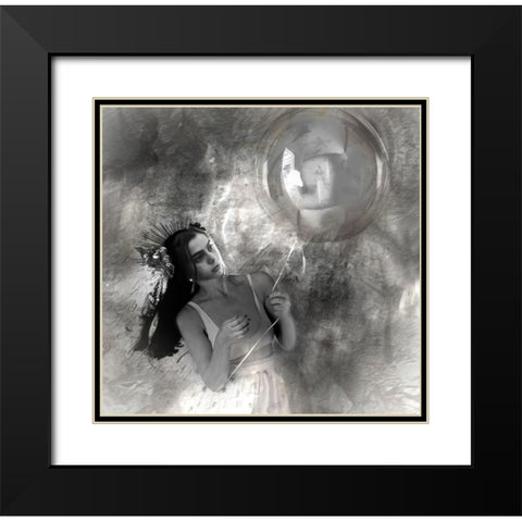 The Balloon Black Modern Wood Framed Art Print with Double Matting by Pansky, Rachel