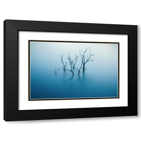 Siurana Black Modern Wood Framed Art Print with Double Matting by Flores, Xavi