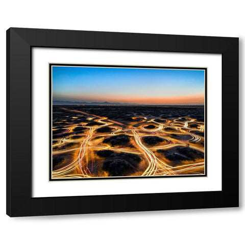 Man Against Nature Black Modern Wood Framed Art Print with Double Matting by Arabzadeh, Abbas