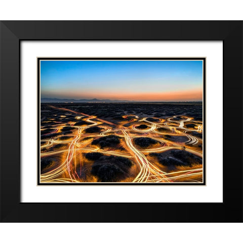 Man Against Nature Black Modern Wood Framed Art Print with Double Matting by Arabzadeh, Abbas