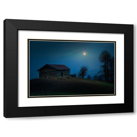 Moonlight Black Modern Wood Framed Art Print with Double Matting by Danial.F16