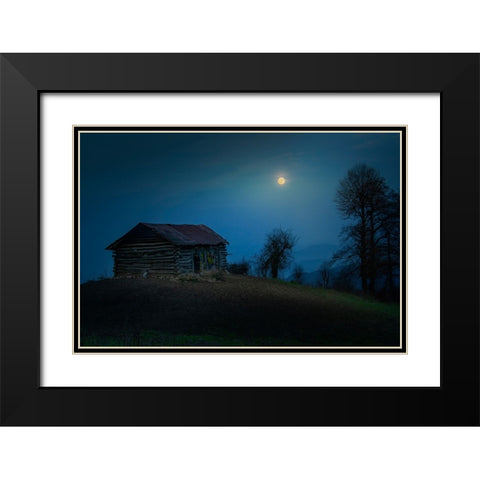 Moonlight Black Modern Wood Framed Art Print with Double Matting by Danial.F16