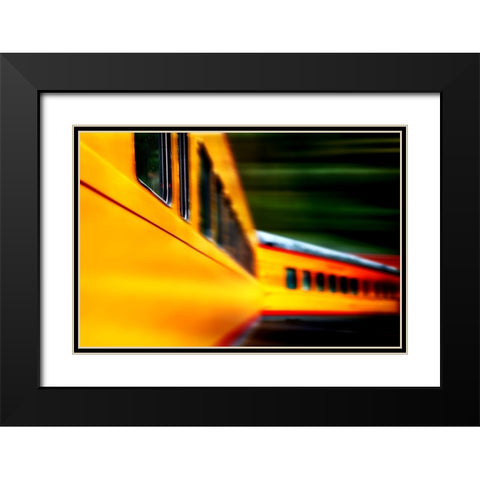 Union Pacific Black Modern Wood Framed Art Print with Double Matting by Strelok