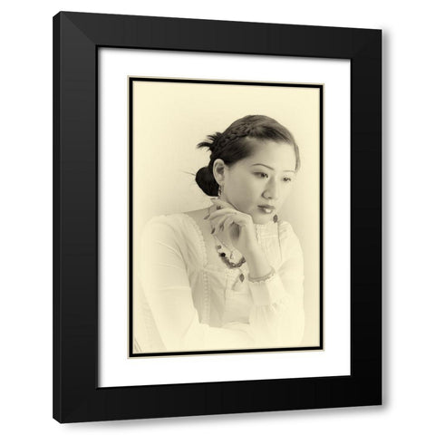 Jo Black Modern Wood Framed Art Print with Double Matting by Zhen Yu, James