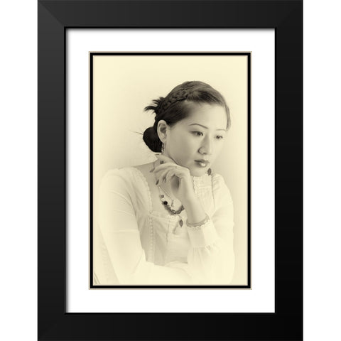 Jo Black Modern Wood Framed Art Print with Double Matting by Zhen Yu, James
