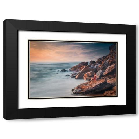Summer Dream Black Modern Wood Framed Art Print with Double Matting by Kado, Pawel