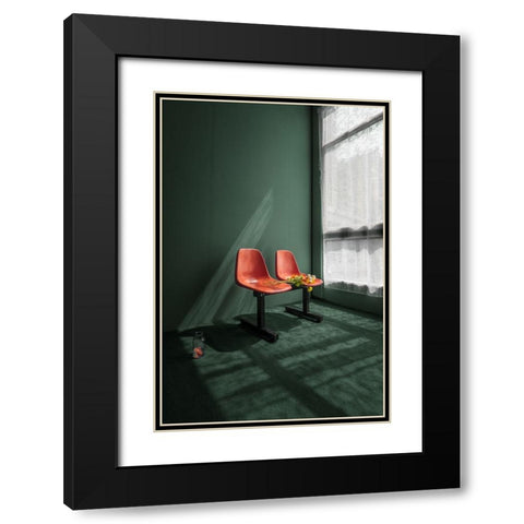 Alone Time Black Modern Wood Framed Art Print with Double Matting by Guan, Xiaopeng
