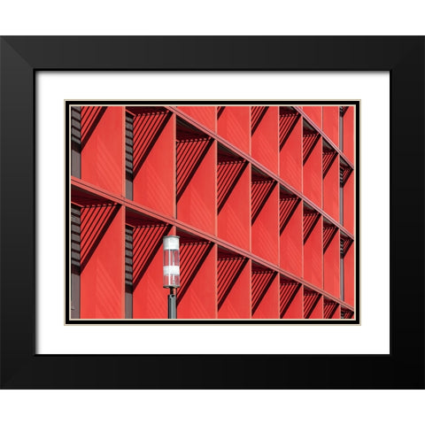 Street Lamp Black Modern Wood Framed Art Print with Double Matting by Bauer, Andreas