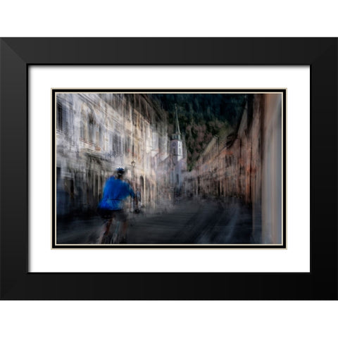 Plac Black Modern Wood Framed Art Print with Double Matting by Malovrh, Milan