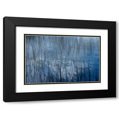 Abstract Riet Black Modern Wood Framed Art Print with Double Matting by Bouhuijzen, Ina