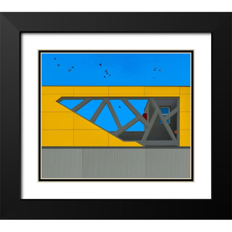 Facade - Hasharon Black Modern Wood Framed Art Print with Double Matting by Orbach, Arnon