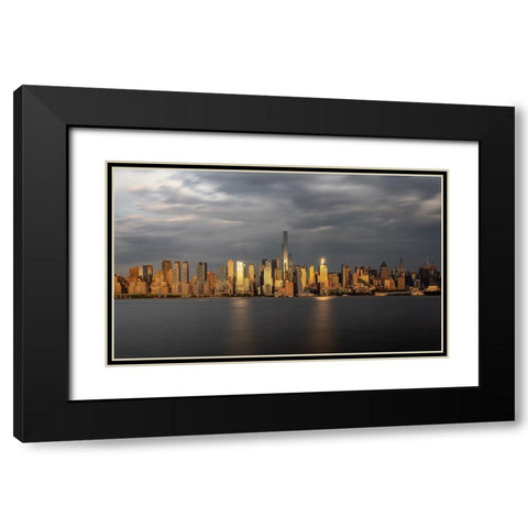 Urban Sunset Black Modern Wood Framed Art Print with Double Matting by Rong, Herbert