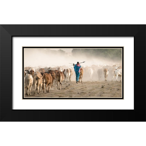 Return Black Modern Wood Framed Art Print with Double Matting by Fan, John