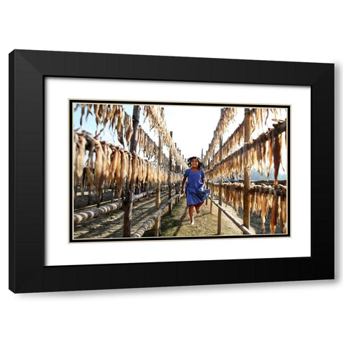 Childhood Black Modern Wood Framed Art Print with Double Matting by Garik