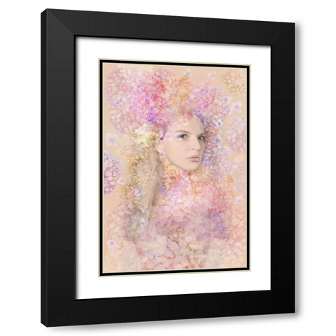 Hortensia Black Modern Wood Framed Art Print with Double Matting by Shumilova, Ludmila