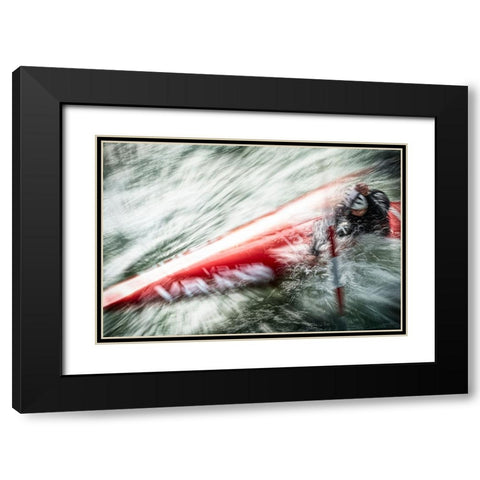 Wild Water Black Modern Wood Framed Art Print with Double Matting by Ignac, Dusan