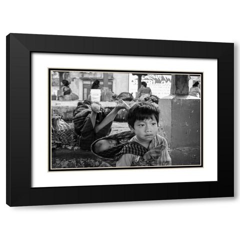 Guatemala Black Modern Wood Framed Art Print with Double Matting by Naor, Orna