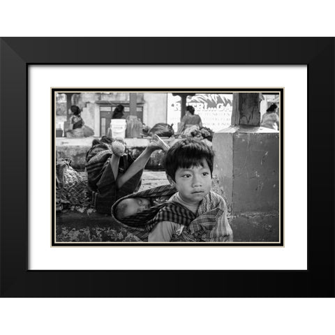 Guatemala Black Modern Wood Framed Art Print with Double Matting by Naor, Orna