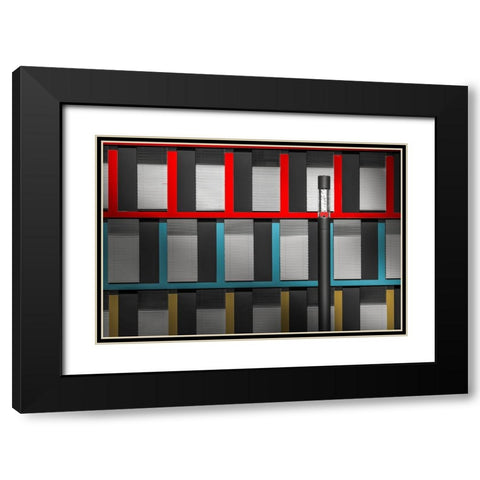FaAsade Graphic | Play Of Colors Black Modern Wood Framed Art Print with Double Matting by Ruckert, Stephan