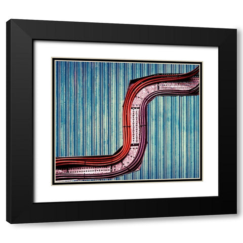 Snake Black Modern Wood Framed Art Print with Double Matting by Thomas, Gareth
