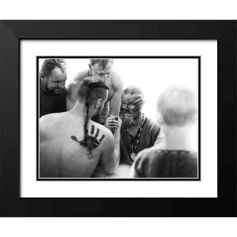 Invictus Black Modern Wood Framed Art Print with Double Matting by Aurelian