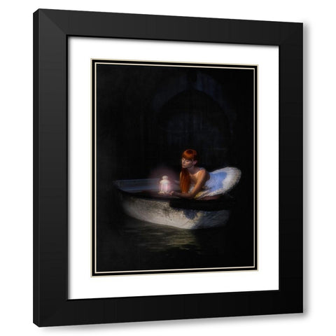 The Light From The Darkness Black Modern Wood Framed Art Print with Double Matting by Raskin, Moris