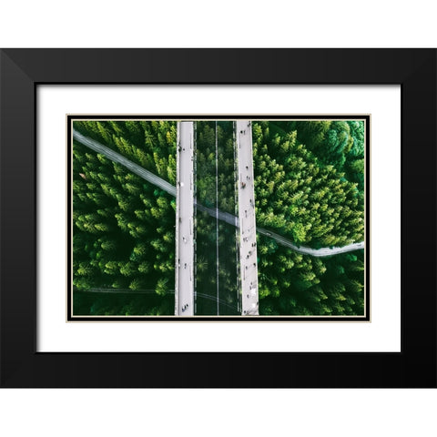 The Bridge Black Modern Wood Framed Art Print with Double Matting by Dan, Ciupureanu