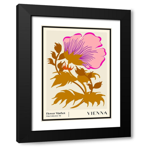 Flower Market. Vienna Black Modern Wood Framed Art Print with Double Matting by NKTN