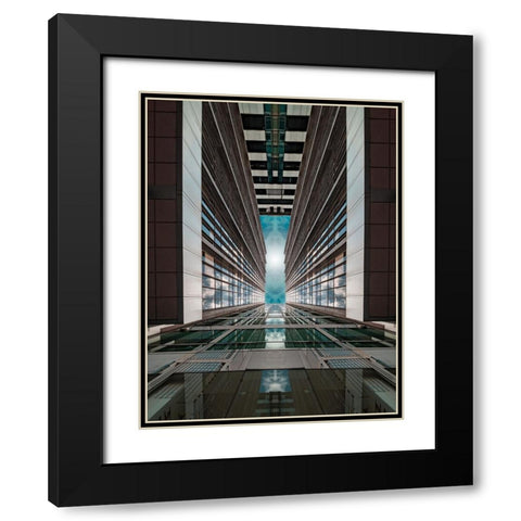 Subterfuge Black Modern Wood Framed Art Print with Double Matting by Chiodo, David