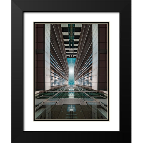 Subterfuge Black Modern Wood Framed Art Print with Double Matting by Chiodo, David