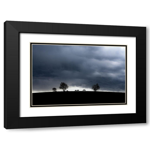 A Family Of Three Black Modern Wood Framed Art Print with Double Matting by Fei, Hsiao-Yang