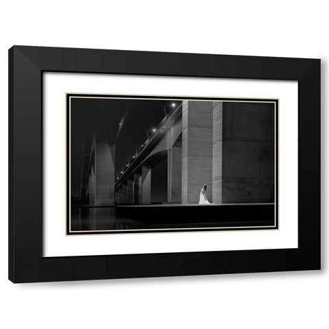 Gateway Bridge Bride Black Modern Wood Framed Art Print with Double Matting by Stampfli, Craig