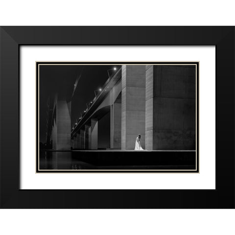 Gateway Bridge Bride Black Modern Wood Framed Art Print with Double Matting by Stampfli, Craig