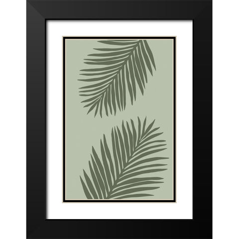 Leaves 003 Black Modern Wood Framed Art Print with Double Matting by Pictufy Studio