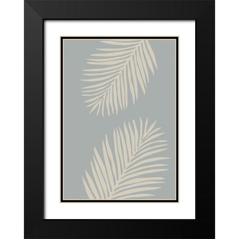 Leaves 007 Black Modern Wood Framed Art Print with Double Matting by Pictufy Studio