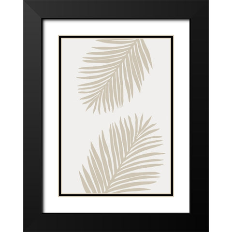 Leaves 009 Black Modern Wood Framed Art Print with Double Matting by Pictufy Studio