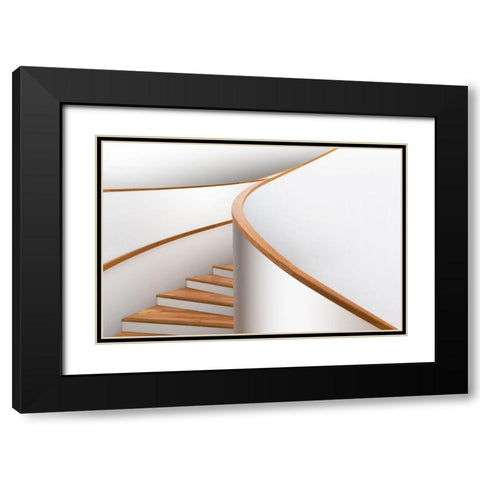 Mind Shapes Black Modern Wood Framed Art Print with Double Matting by Liu, Shuchuan