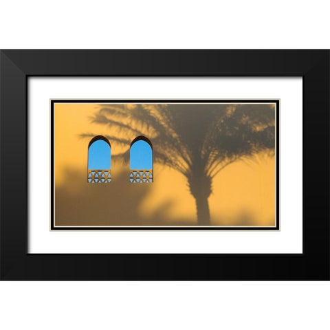 Palm Black Modern Wood Framed Art Print with Double Matting by Stepanov, Dmitry