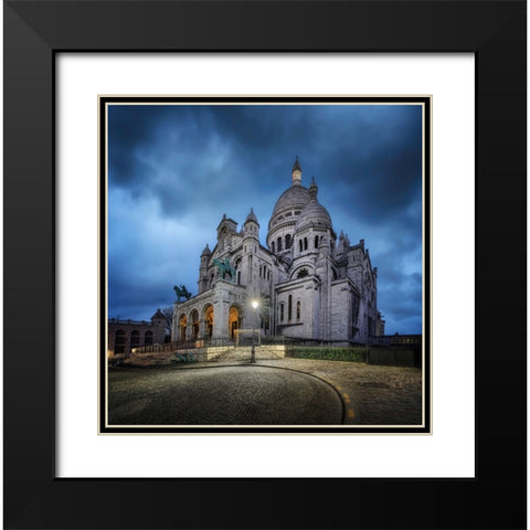 Sacrac-Coeur Black Modern Wood Framed Art Print with Double Matting by Figueras, Antoni