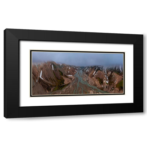 RIVer On Highland Black Modern Wood Framed Art Print with Double Matting by Bian, James