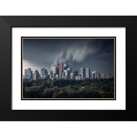 Ominous Black Modern Wood Framed Art Print with Double Matting by Hill, David